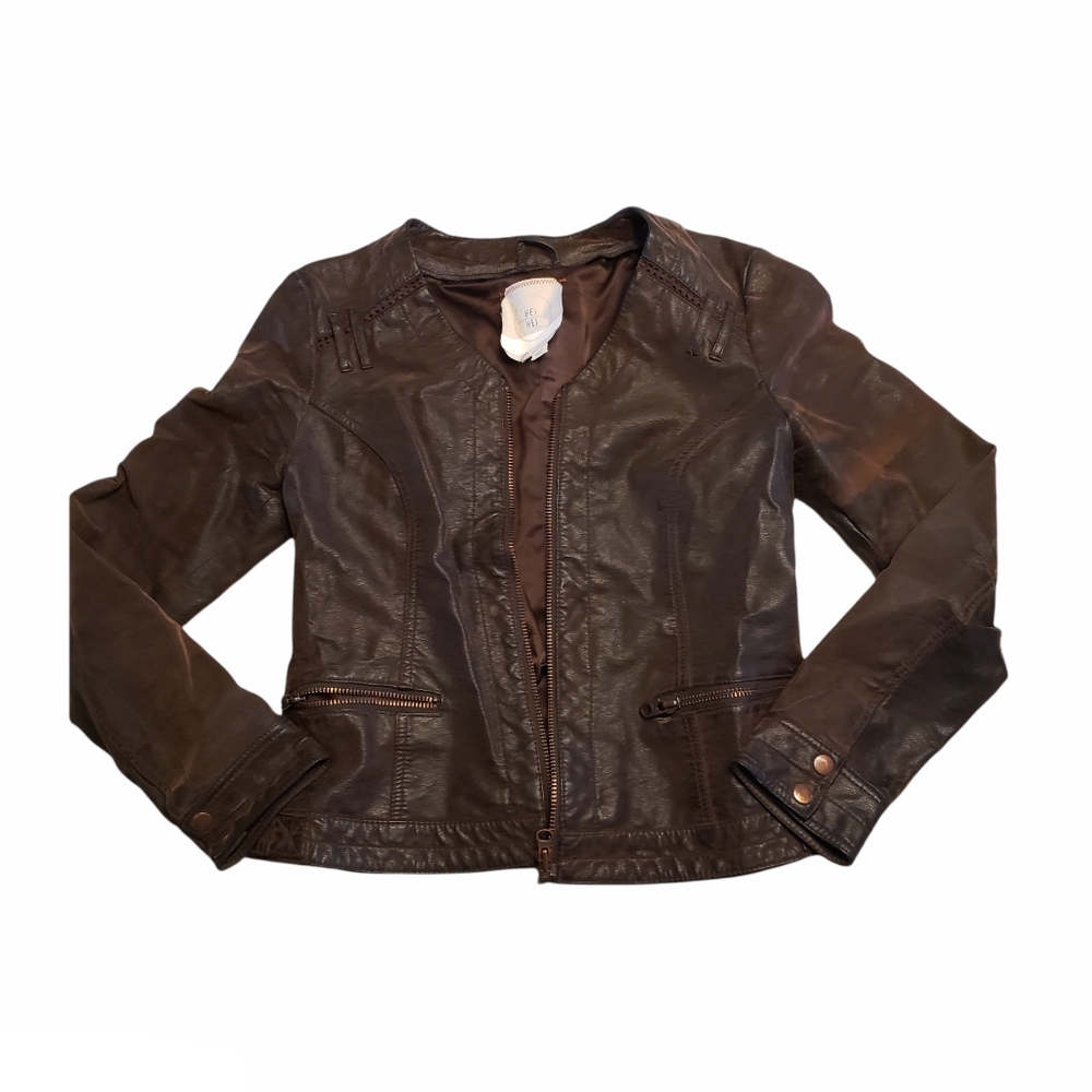 Hei Hei Brown Vegan Leather Jacket